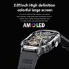 Rainbuvvy HK24 Умные часы 2,01-дюймовый AMOLED-экран Bluetooth-звонки Мониторинг здоровья Частота сердечных сокращений Мониторинг сна NFC Спортивные часы