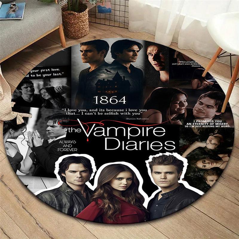 The Vampire Round Area Rug,Carpet Rug for Living Room Bedroom Sofa Playroom Decor,Non-slip Floor Mat