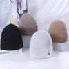 Women's New Rabbit Fur Warm Knitted Hat Korean Style Trendy Versatile Big Head Windproof Ear Protection Wool Hat Men