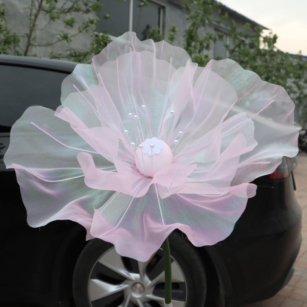 Simulation 3D Gauze Artificial Flower 50cm Big Giant Mesh Flower Hollow Silk Flower Window Display