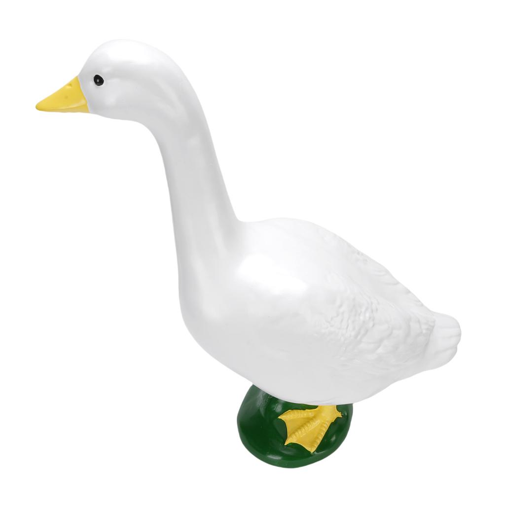 Garden Goose Statue Resin Lifelike Large Size White Goose Sculpture Ornament for Pool Yard Outdoor Decor