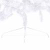 Artificial Half Christmas Tree with Lights and Ornaments White 240 cm