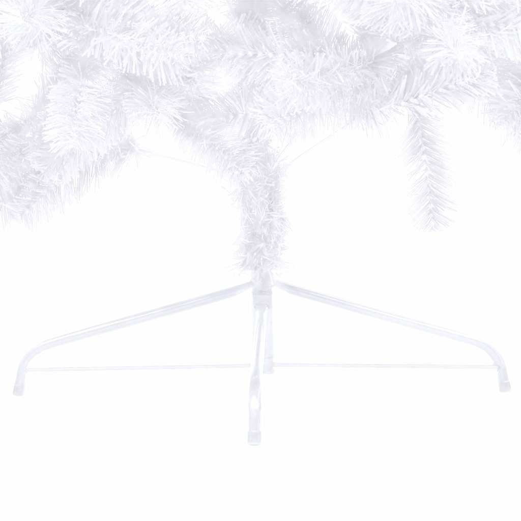 Artificial Half Christmas Tree with Lights and Ornaments White 240 cm