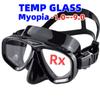Scuba Optical Tempered Glasses Diving Mask Adults Myopia Swimming Googles Nearsighted Lenses Short-Sighted Silicone Skirt