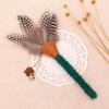 Natural Silvervine Stick Cat Toy With Spotted Feather Bell Interactive Molar Teeth Cleaning Toy for Indoor Kittens and Cats