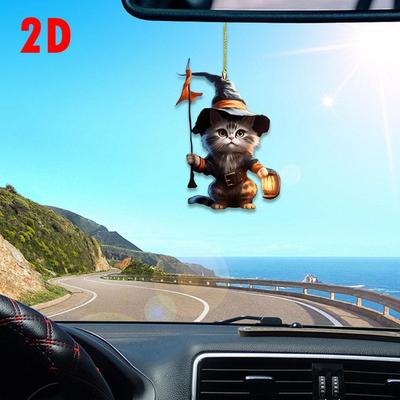 Подвеска в виде кошки, украшения на Хэллоуин, аксессуары для женской машины