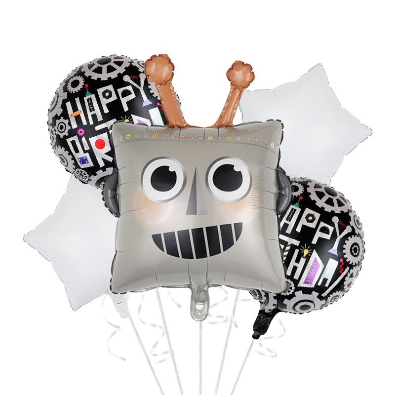 Одноразовая посуда с рисунком робота, бумажные тарелки, стаканчики, детские воздушные шары, украшения для дня рождения, вечеринки по случаю рождения ребенка, принадлежности