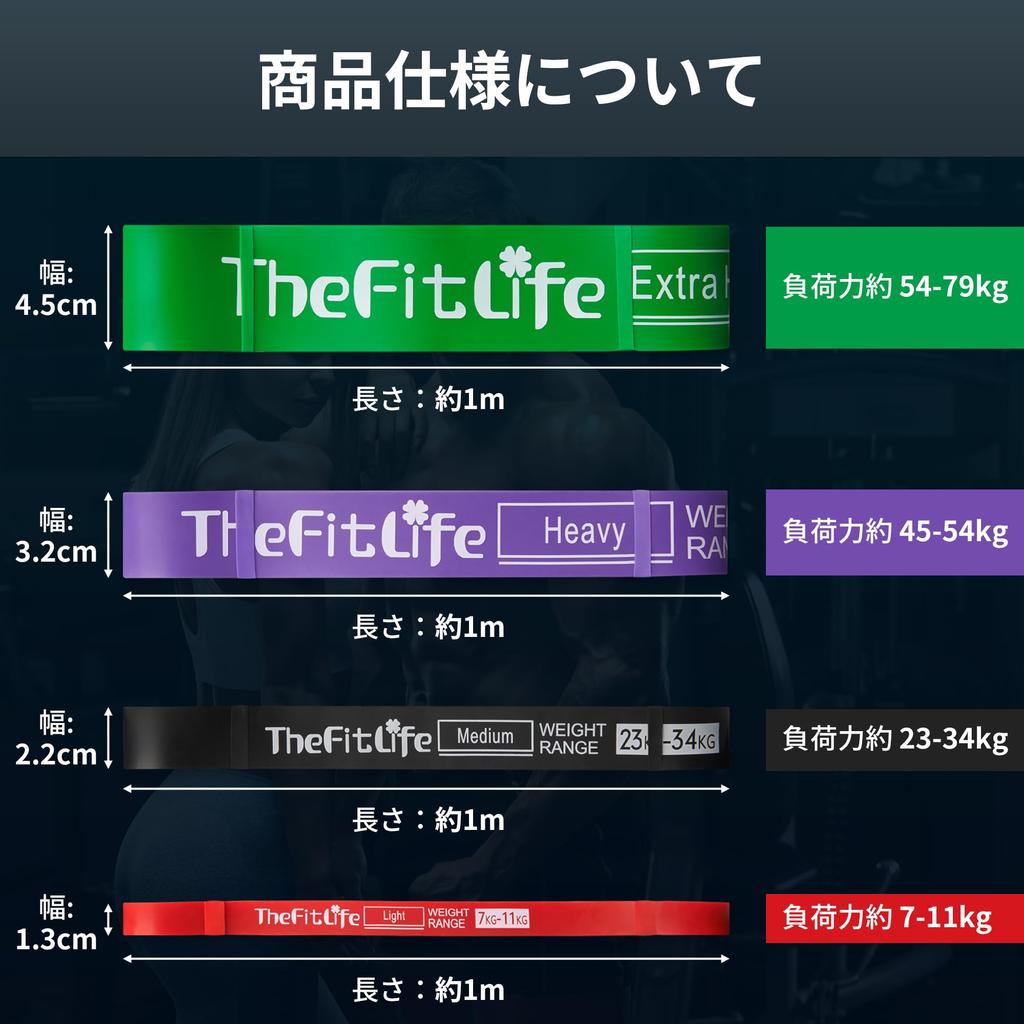 TheFitLife Тренировочные резинки для силовых тренировок Резинки, Резинки, Подтягивания (Красный/Черный/Фиолетовый/Зеленый)