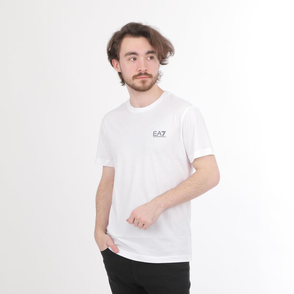 Футболка с коротким рукавом Emporio Armani EA7, Размер 8NPT51 PJM9Z (Белый с черным логотипом, размер S) [Параллельный импорт]