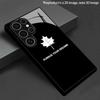 Черный Чехол для Телефона с Узором Кленовых Листьев 2D, Совместимый с Samsung S26 S25 S24 S23 S22 S21 S20 A56 A36 A16, Защитный Чехол из Стекла