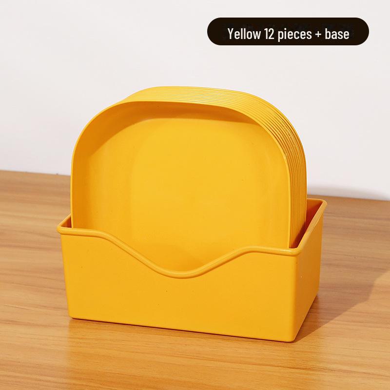 Японский обеденный набор из костяных тарелок: Элегантная тарелка для фруктов, орехов и конфет с местом для хранения, идеально подходит для домашнего использования или в качестве подарка