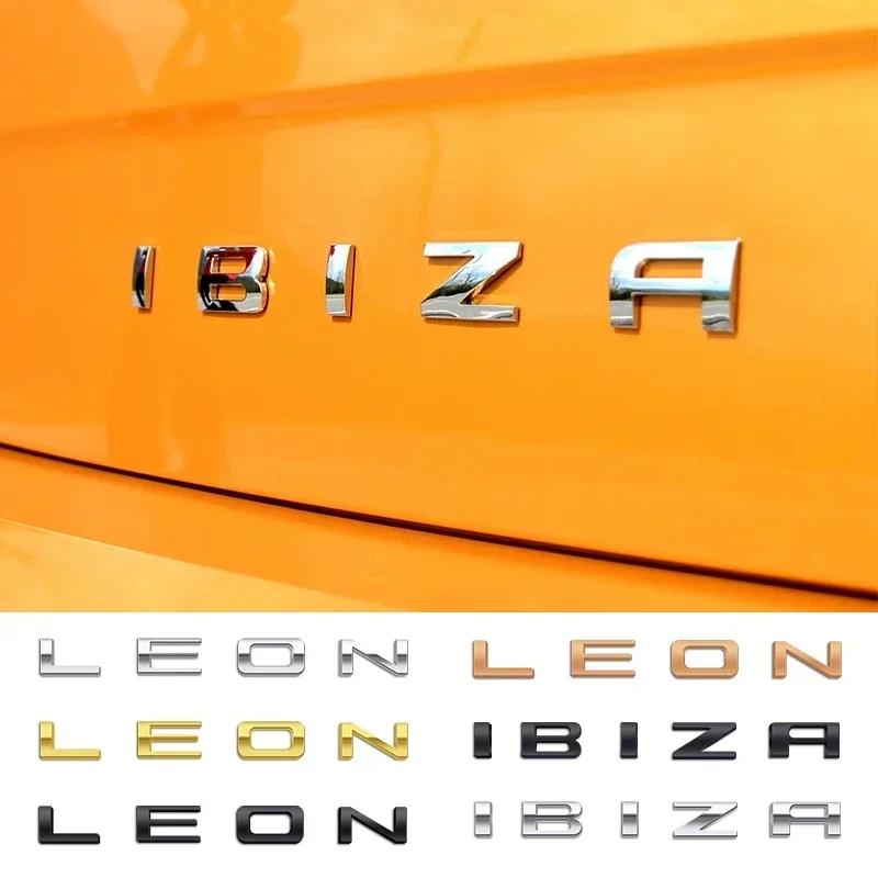 vdsh5 1pcs For Ibiza 6L 6J Letter Emblem 3D Decals Sticker Rear Trunk Badge Logo Metal Accessories For Seat Ibiza Leon Cupra Altea