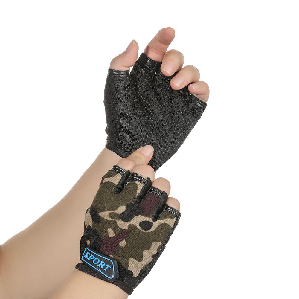 Equipment High Elastic Half Finger Mittens Child Bicycle Gloves Camouflage Children's Bike Gloves