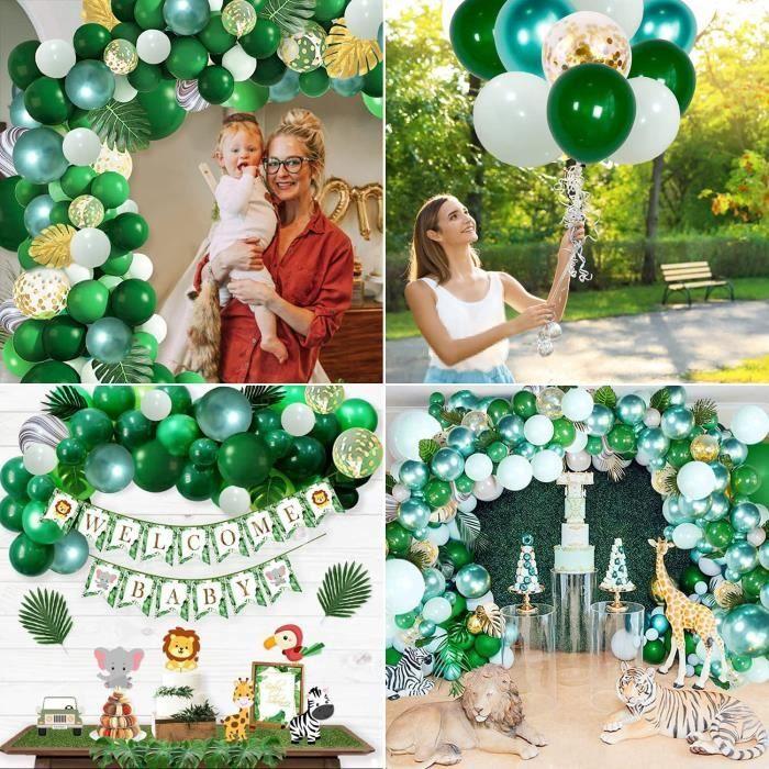 Kit Arche Ballon Vert Guirlande Ballons Blush Safari Jungle avec Ballon Vert Menthe Macaron Chrome pour Fête Nouvel An Noël Mariage