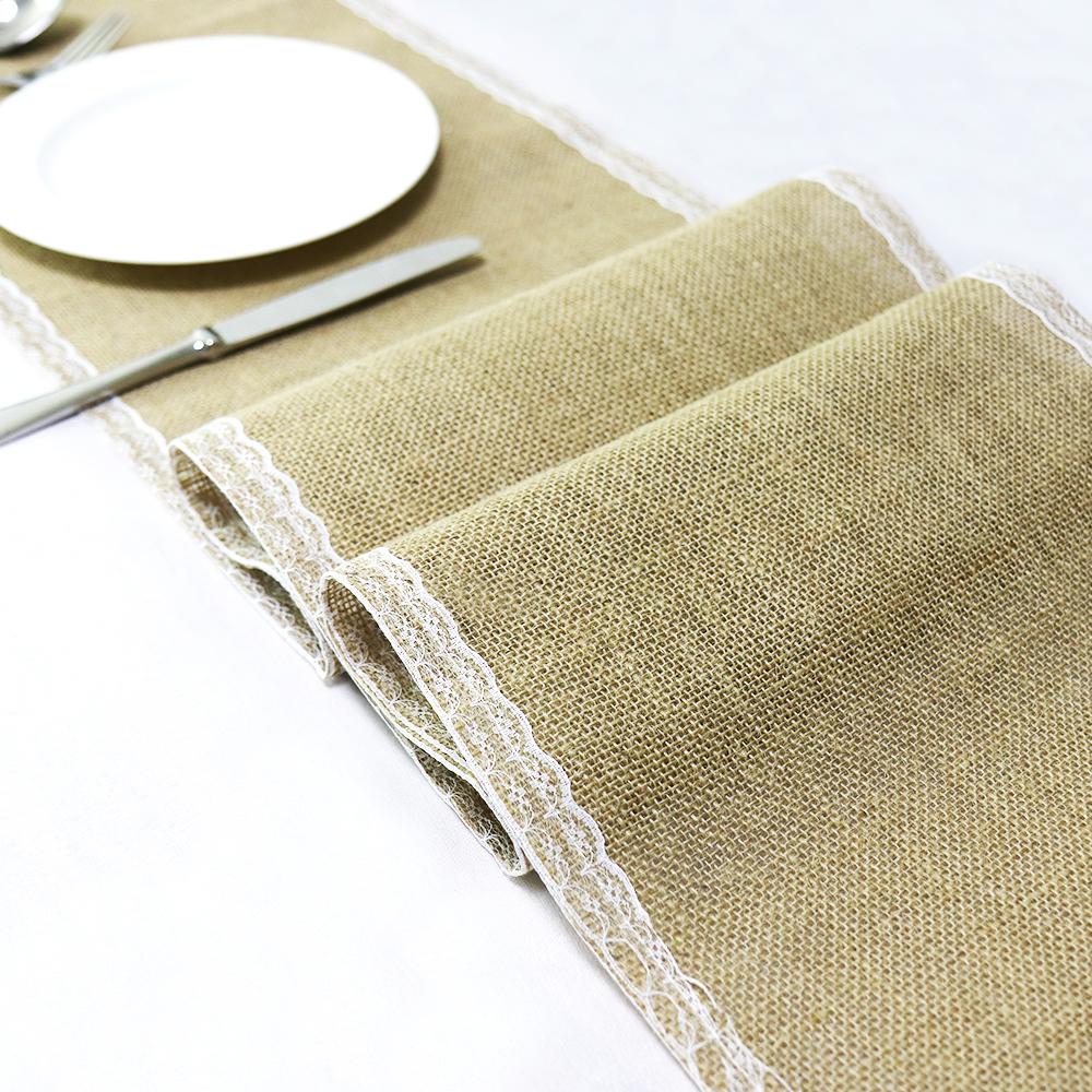 Wedding Party Table Runner Burlap Natural Jute Linen Table Decoration Accessories Home Table Cloth