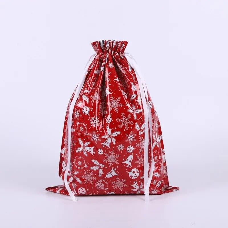 Christmas Gift Bag Pouches Extra Large New Year Gift Candy Bags Laser Printing For Christmas Package Decoration PE Xmas Bag