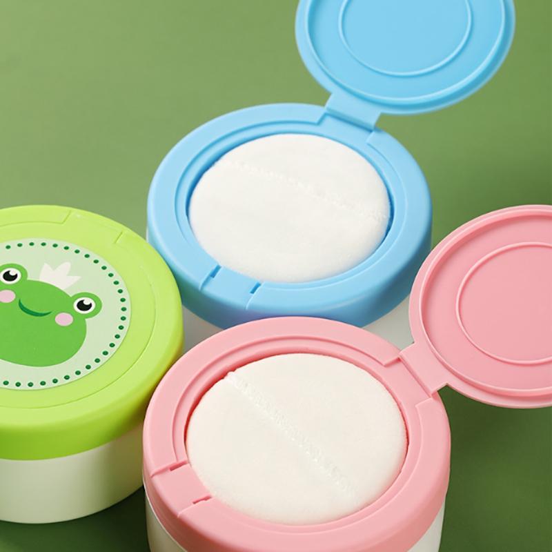 Контейнер для детской присыпки с пуховкой, портативный, безопасный, пустой, коробка для хранения детской присыпки, держатель для косметической пуховки