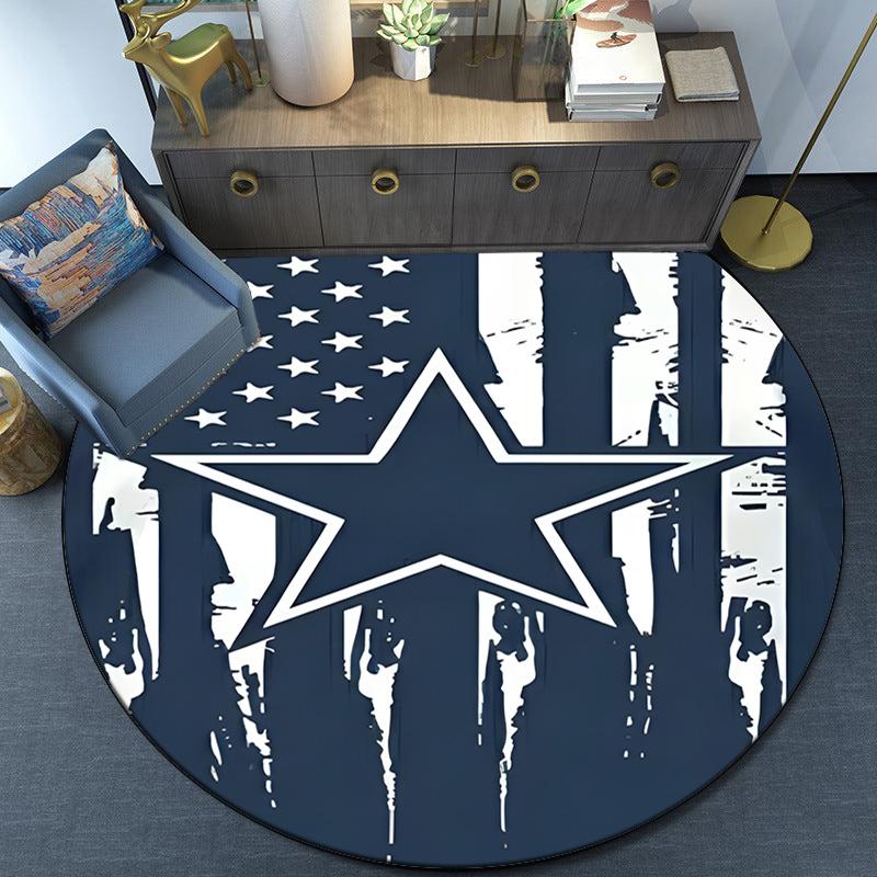 American Football Team Round Rug for Livingroom,Bedroom, Palyroom, Chair Rug, Area rug, Circle Carpet, Large Size Fan Christmas gift