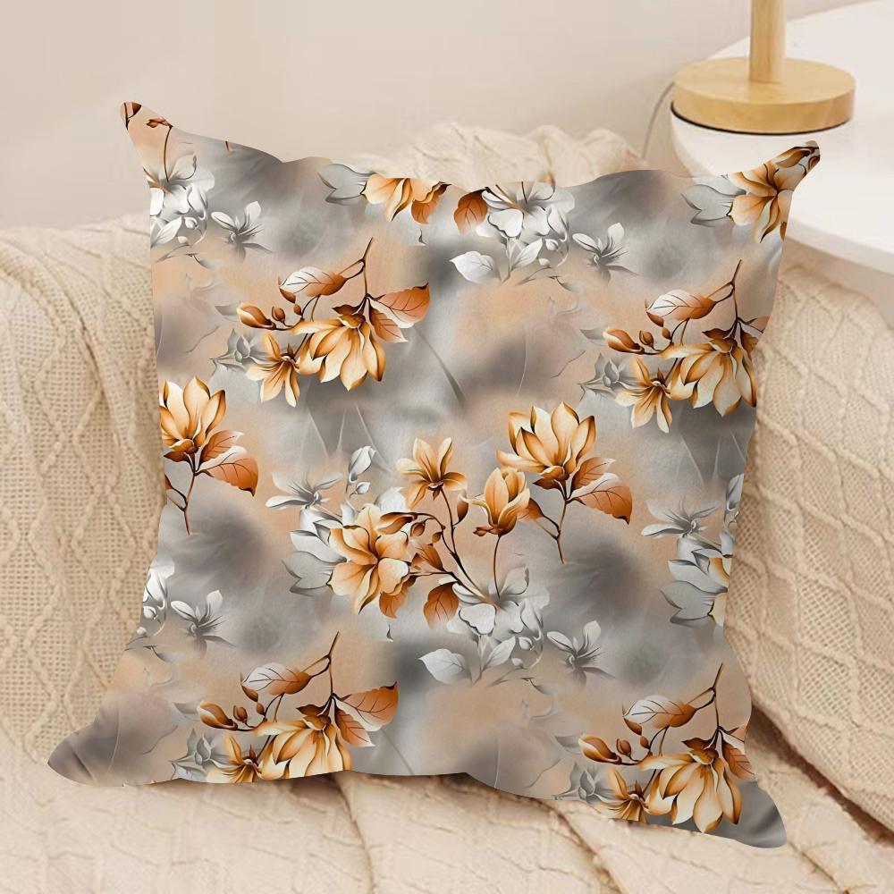 Classic Floral Print Cushion Cover Soft Plush Fabric DoubleSided Printed Cushion Covers for All Seasons Modern HomeDecor Gift