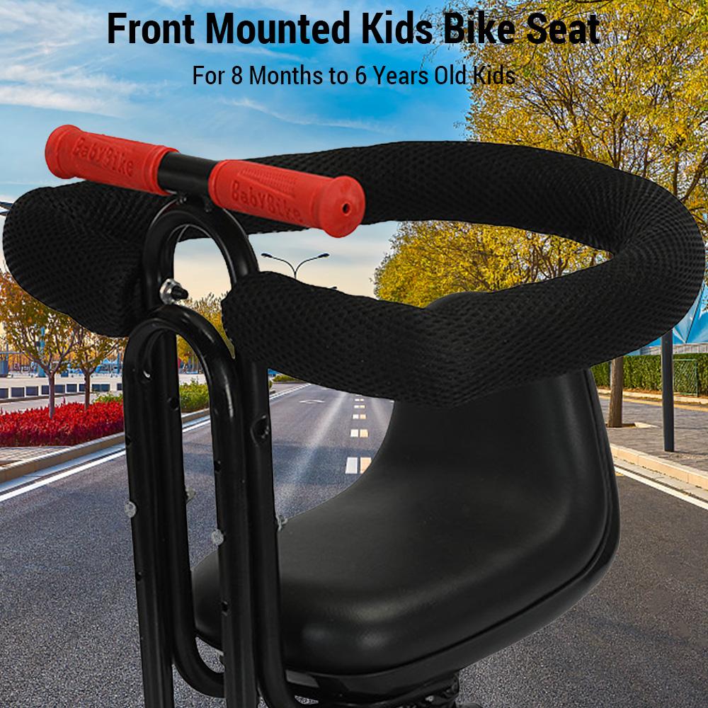 Переднее детское велосипедное сиденье. Детское безопасное велосипедное сиденье с ограждением и подставкой для ног для детей.