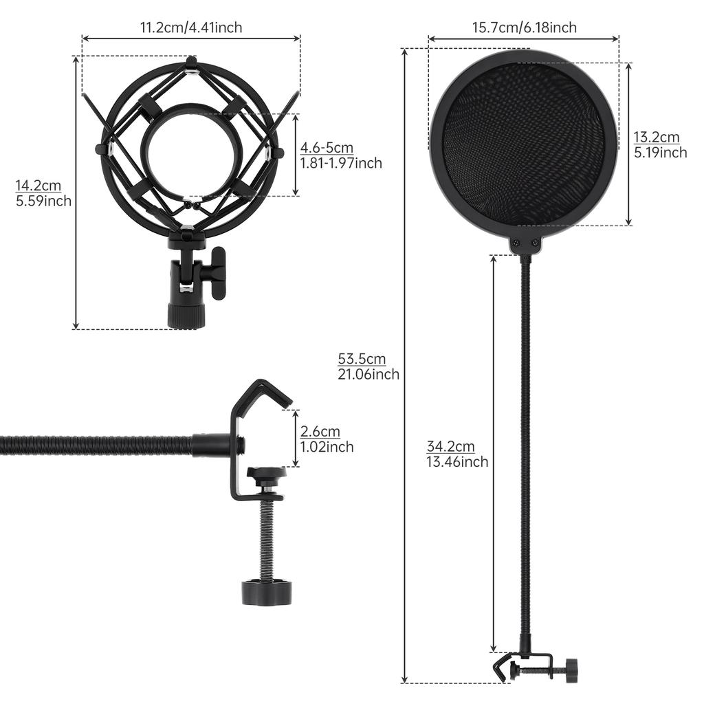 Универсальный антивибрационный микрофонный держатель-паук с фильтром, держатель для конденсаторного микрофона, студийная запись музыки, вещание, снижение шума