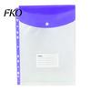 11 Hole Binder Pockets for A4 Binders, Plastic Expanding File Folders Snap Button Pocket with Closure & Transparent Label Slot, Durable