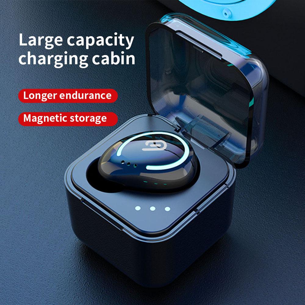 VAORLO Mini Single Bluetooth Earphone IN-Ear Invisible Hifi Music Wireless Earbuds Noise Cancel Headset With Charging Box For Smart Phone