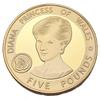 Памятный значок-монета, покрытый золотом, принцессы Дианы