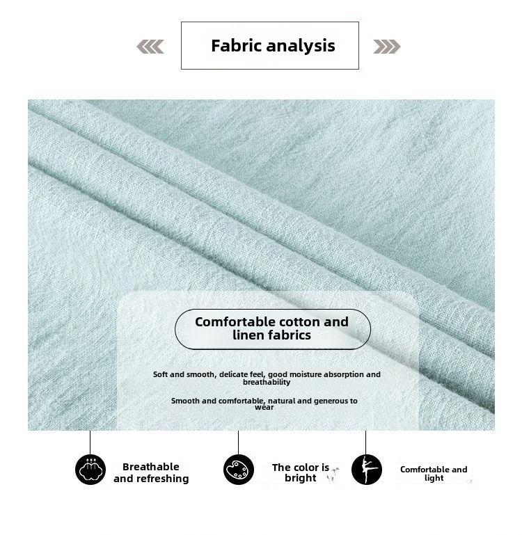 Женская рубашка с длинными рукавами из хлопка и льна в стиле ретро — облегающий крой, воротник-стойка, застежка на пуговицы, на весну, лето и осень