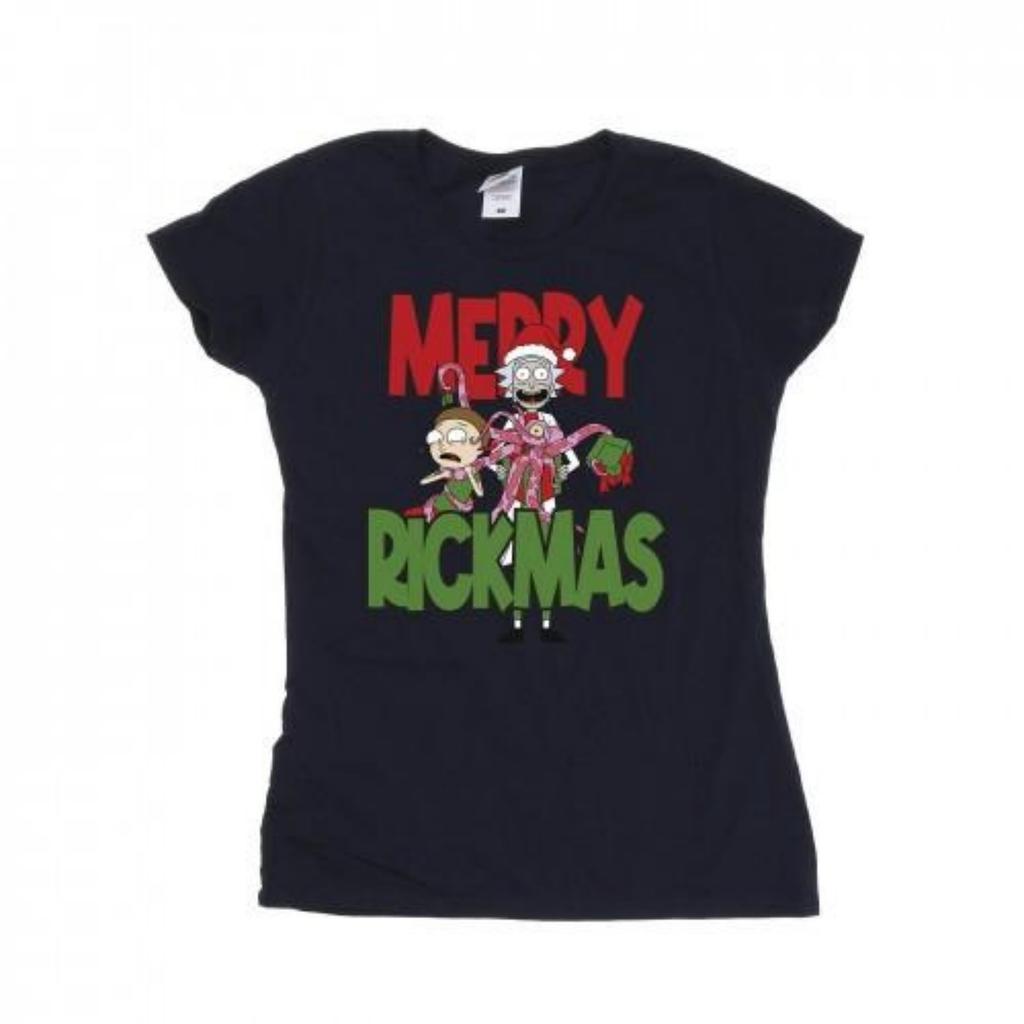 Rick And Morty Womens_Ladies Merry Rickmas Cotton T-Shirt