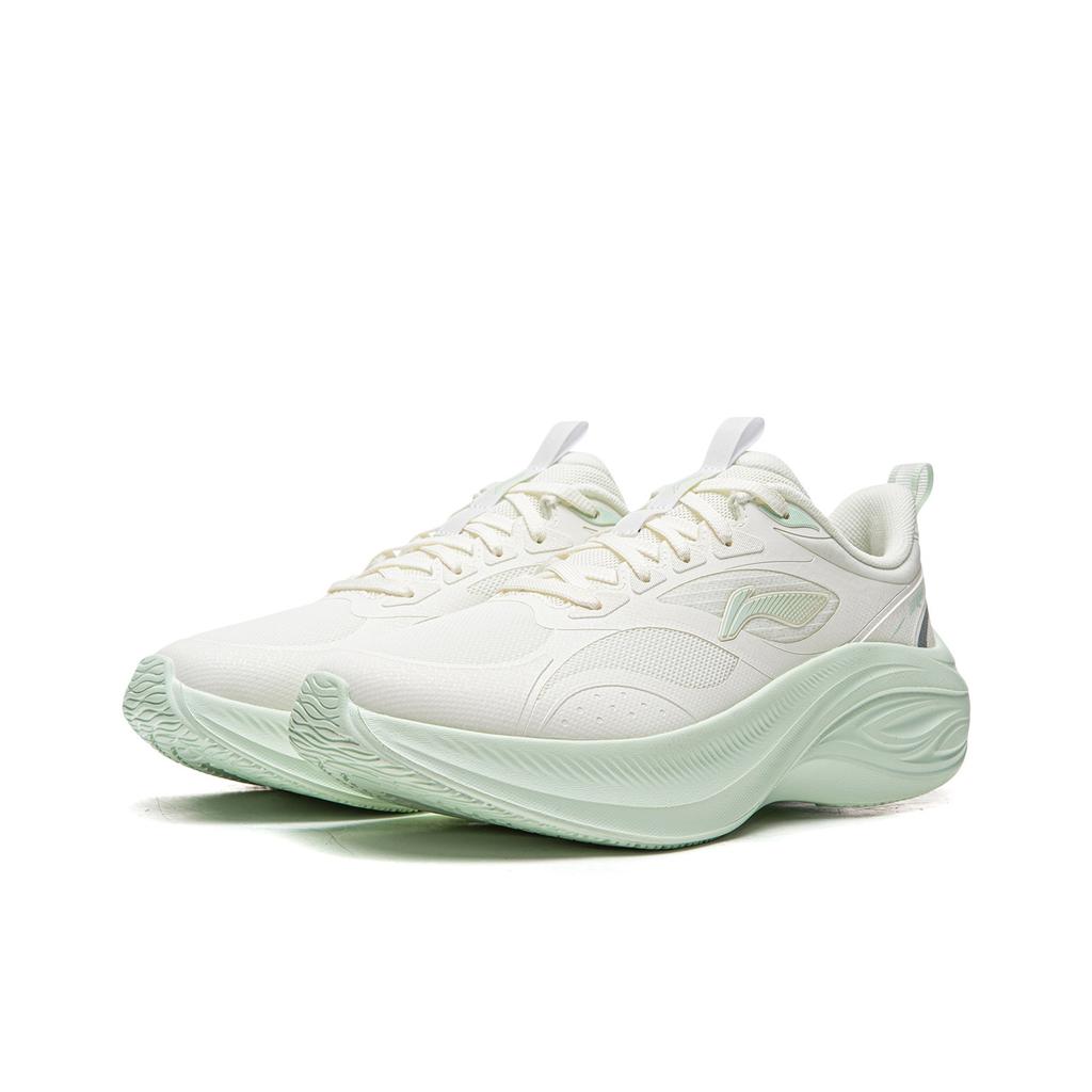 Li Ning Ling Bo V2 Толстая подошва Увеличение роста Мягкая амортизация Кроссовки для бега Женские кроссовки Молочно-белый ARSV104-2