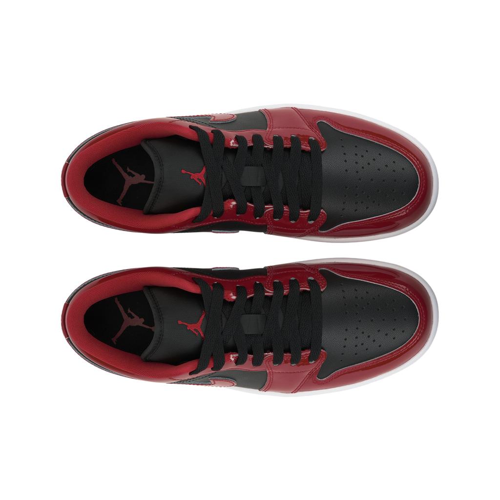 Кроссовки Air Jordan 1 Low Patent Varsity Red Black Унисекс Белый HV4089-006