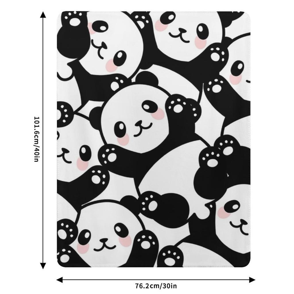 Cute Cartoon Panda Pile Throw Blanket Ultra Soft Flannel Fleece Blanket for All Seasons