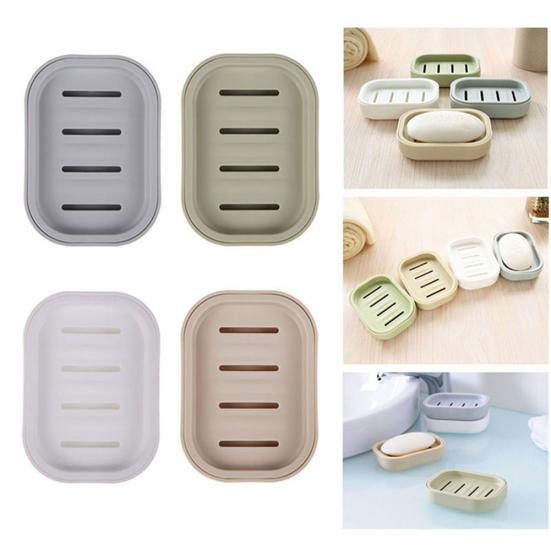 Bathroom Plastic Double Layers Draining Soap Case Holder Toilet Shower Dish