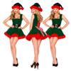Green Christmas Tree Suspender Dress - Princess Style for Performances and Parties