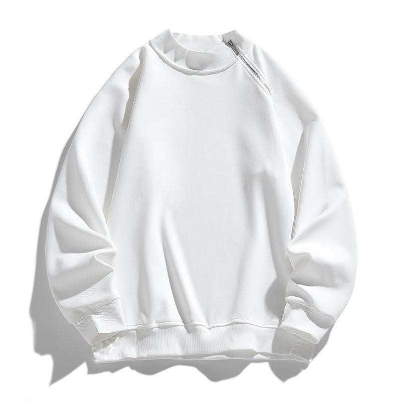 Нишевый дизайн Рубашка с полувысоким воротником на молнии с длинными рукавами для мужского нового тяжелого осенне-зимнего наряда Повседневная