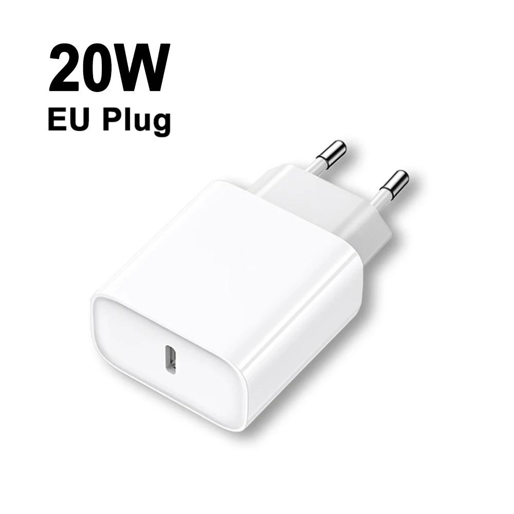 Быстрое зарядное устройство EU PD 20 Вт для Xiaomi, Samsung, Apple 17/16/15 Pro Max