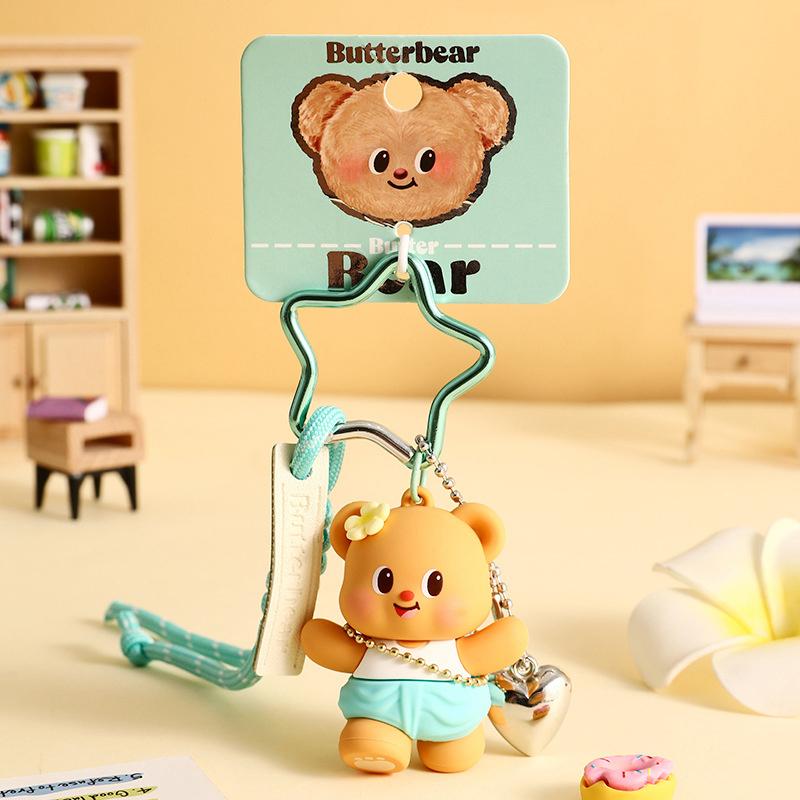 Мультяшный милый масляный медведь брелок подвеска автомобильный брелок новинка изысканный кавайный рюкзак украшения аксессуары подарки
