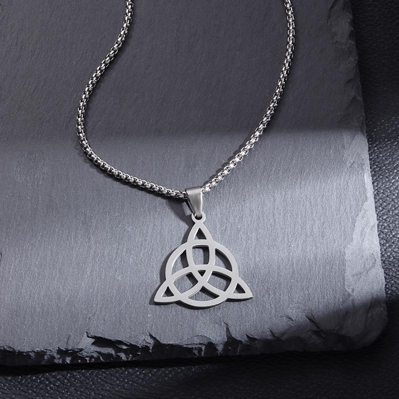 Классический Odin Trinity, скандинавские руны, алфавит, кулон из нержавеющей стали, ожерелье для мужчин, амулет, ведьма, ювелирные изделия с кельтским узлом