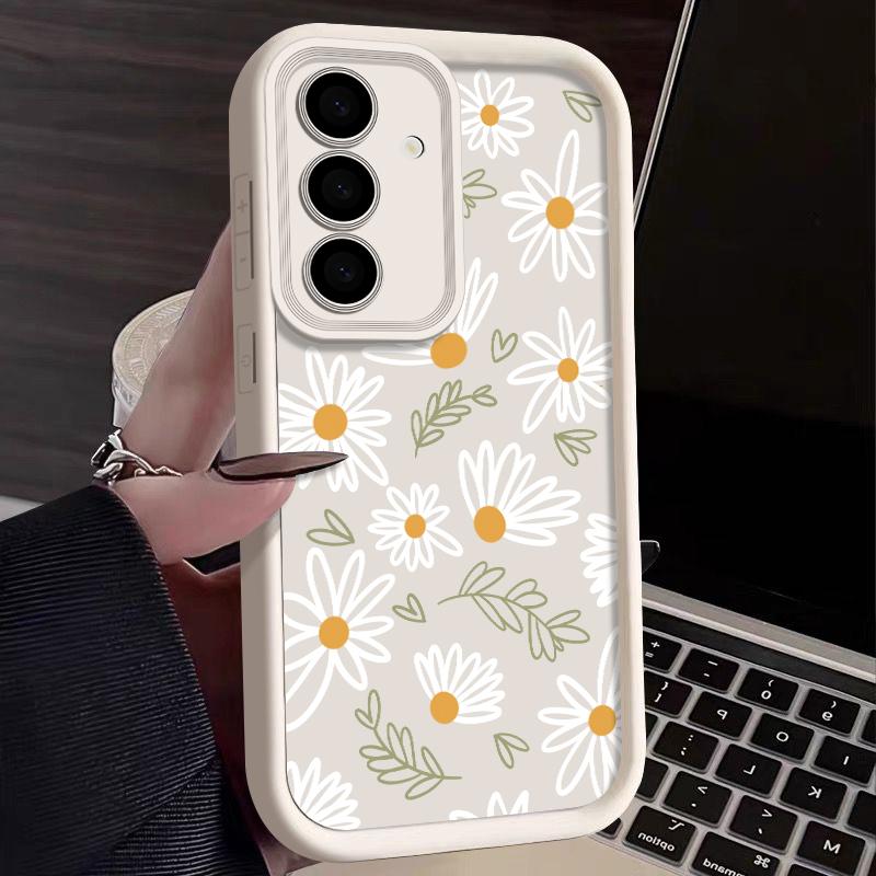Мягкий ТПУ чехол для Samsung Galaxy A56 A17 A36 A26 A55 A16 A15 A25 A54 5G S25 Edge S22 S23 Ultra S24 FE Арт Цветы Чехол для телефона