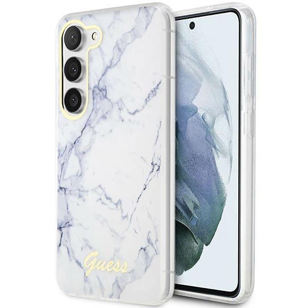 Etui do Samsung Galaxy S23 Guess Marble Białe
