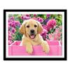 Diamond Painting Animal Round Crystal Full Diy Diamond  Flower and Dog Needlework Home Decorative