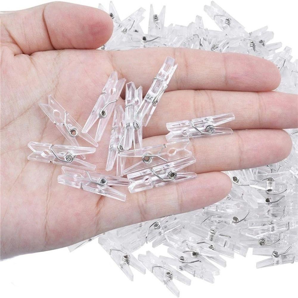 50PCS/lot Transparent Mini Clips Multi-size Wall Clips High Quality Hanging Peg