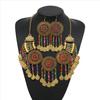 Gypsy Bohemia Chic Vintage Coin Crystal Tassel Jewelry Sets Women Hippie Turkish Ethnic Tribal Necklace Earring