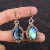 Labradorite Earring Copper Wire Wrapped Earrings Handmade Boho Jewelry Gemstone Earrings For Gift Copper Wire Wrap Jewelry Designer Earring