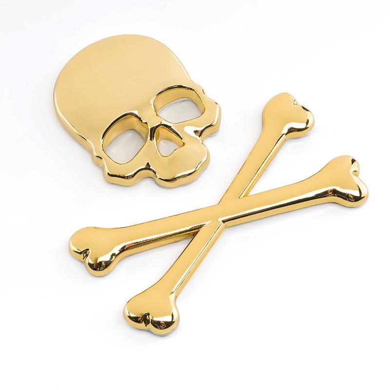 3D Metal Skull Car Stickers: Ghost Head Decals for Car Sides