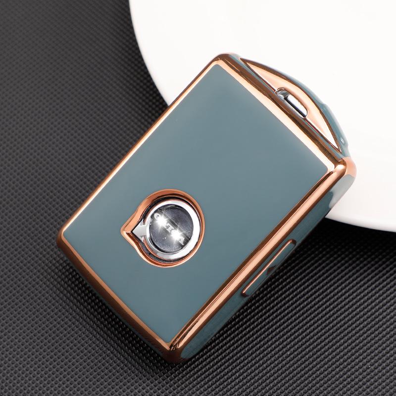 Золотой чехол-ключ из ТПУ с кантом для Volvo S90, XC60, XC40 - Полностью закрывающая защитная оболочка