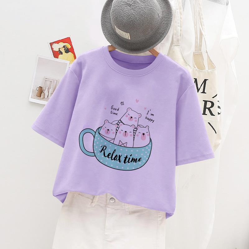 Kids Girl T Shirt Summer Baby Cold Drink Tops Toddler Tees Clothes Children Clothing Cartoon T-shirts Short Sleeve Casual Wear