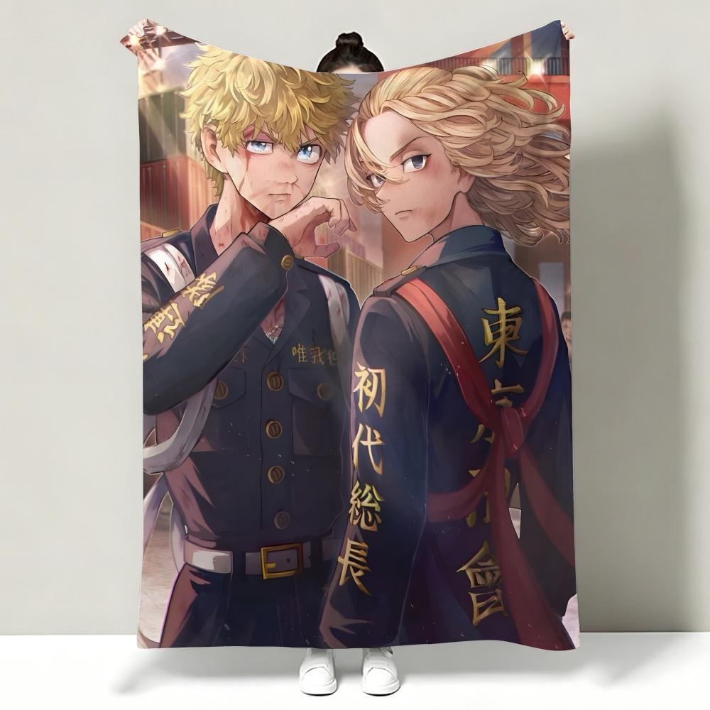 Anime T-Tokyo R-Revengers Throw Soft Warm Flannel Throw Blanket, Multi-use for Sofa Bed Office Nap