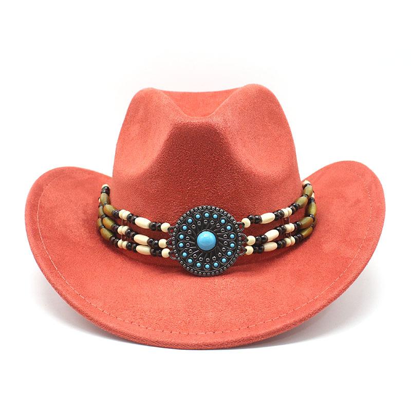 Замшевая ковбойская шляпа для мужчин и женщин, походная шляпа с закрученным краем, этническая шляпа-цилиндр, фетровая шляпа